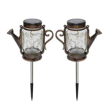 

2pcs Garden Kettle Lights Bronze Solar Can Landscape lights IP44 Waterproof Can Lantern 600mAh Kettle Garden Lamp Art for Home Garden Backyard