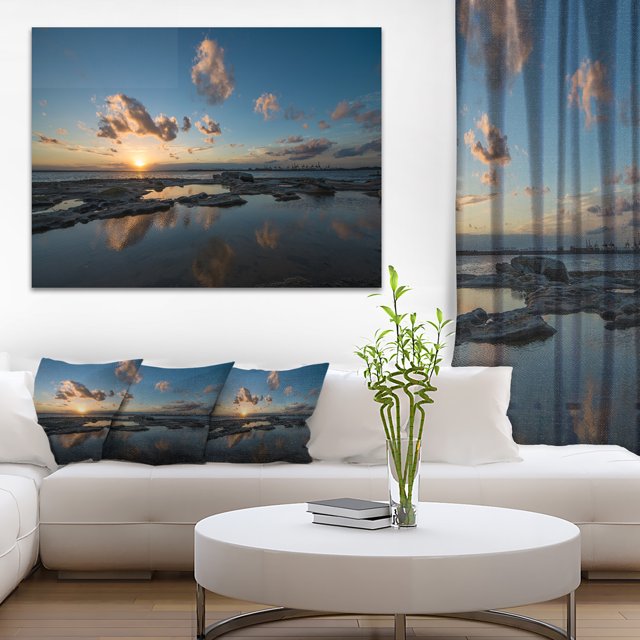 Sunset at la Perhouse Beach - Impression sur Toile Paysage Marin