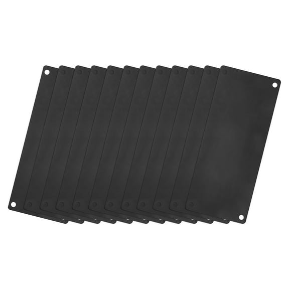 Uxcell 80x40x0.5mm Aluminium Blank Tags Engraving Blanks with 4 Hole, 12Pack (Black)