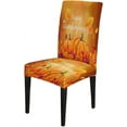 thumbnail image 2 of Dining Chair Covers Happy Thanksgiving Pumpkins Autumn Leaves Dining Chair Covers Set of 4 Removable Washable Farmhouse Dining Chair Covers Spandex Stretch Chair Protector for Kitchen,Hotels, 2 of 6