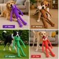 thumbnail image 4 of Large 27 Inch Dog Toy Cozy Cuddly Crimped Texture Long Leg Plush Squeaker Cute! (One Discounted Toy - Random Color), 4 of 8