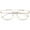 Gold / Clear, variant on Modern Crossbar Horn Rimmed Rimless Eyeglasses Clear Round Flat Lens 58mm (Silver / Clear)