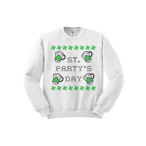 St. Party's Day St. Patrick's Day Sweatshirt 2X-Large White