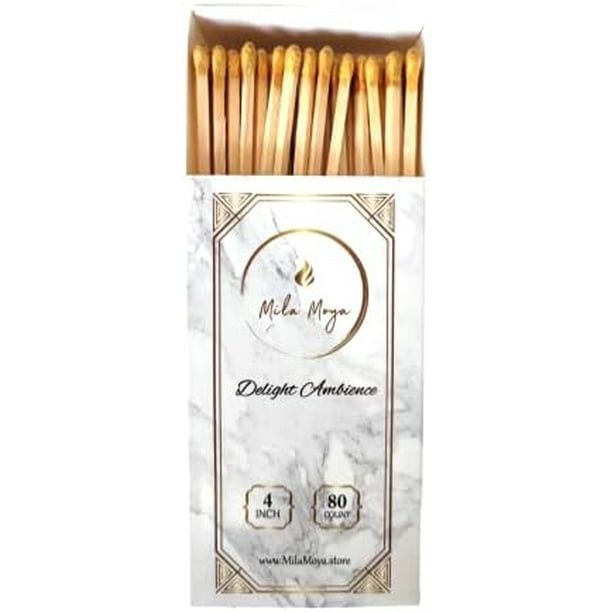 Mila Moya Decorative Wooden Matches 4In/10Cm 80 Count Long Matches