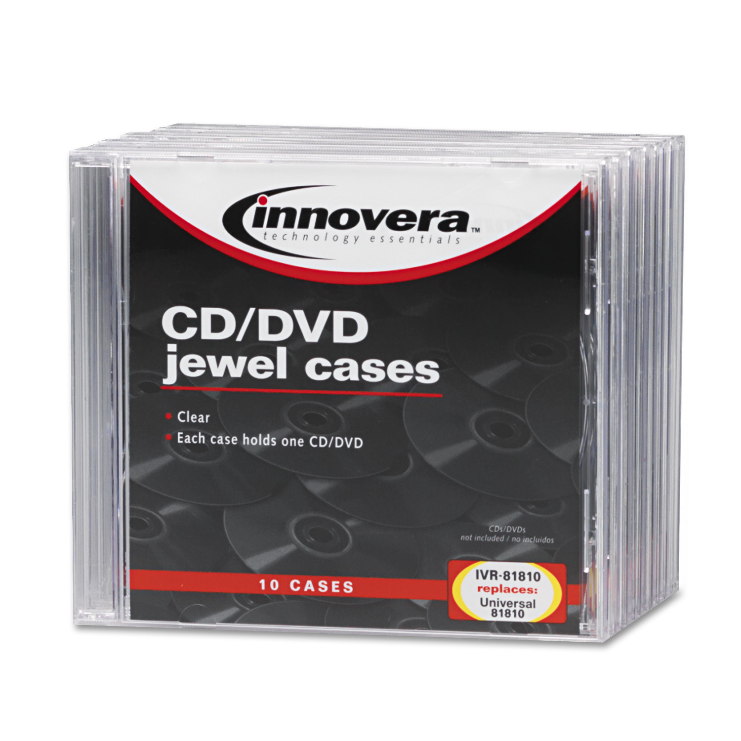 Innovera CD/DVD Standard Jewel Case, Clear, 10/Pack - image 2 of 2
