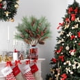 thumbnail image 4 of 1PC Christmas Artificial Red Berry Pine Branches, Long Faux Pine Stem with Pinecones, for Xmas Tree Wreath DIY Craft Floral Arrangement Holiday Season Decor, 4 of 9