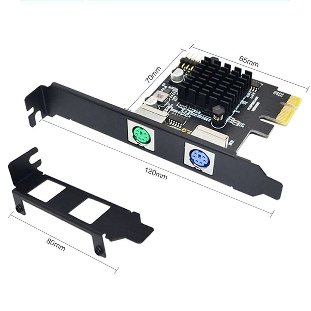 PCIExpress To 2x PS2 PS/2 Port For PC Windows Linux Keyboard Mouse