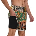 thumbnail image 2 of Lsque Happy Fall Y'All Pattern Mens Swim Trunks- Bathing Suit Compression Liner - Beach Swim Shorts Swimwear - (S-3XL) - Stretch Quick Dry-Medium, 2 of 6