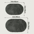 thumbnail image 7 of Unique Bargains 2 Pcs Oval Plush Mat Non Slip Washable Rug Grey 16" x 24", 7 of 7