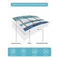 thumbnail image 5 of Quilts Twin XL Size, Lake Paddles Soft Comforter Bedding Set for Bed, Summer Watercolor Teal Blue Striped Lightweight Quilted Bedspread with Pillow Cover(2 Pieces) for All Season, 68x98 Inch, 5 of 6