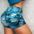 thumbnail image 3 of KLL Blue Kyanite Pattern Workout Shorts for Women Scrunch Short Gym Yoga Running Sport Active Exercise Fitness Shorts, 3 of 8