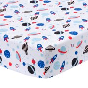 Little Lambs & Ivy Space Galaxy Microfiber Baby/Toddler Fitted Crib Sheet