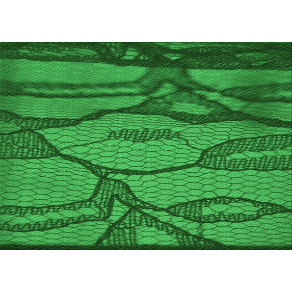 Ahgly Company Machine Washable Indoor Rectangle Transitional Green Area Rugs, 7' x 10'