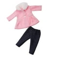 thumbnail image 3 of Juego de 2 ropa de muñeca, abrigo de lana con pantalones, para americano de 18 pulgadas Rosado perfke American Doll Outfits 18 pulgadas, 3 of 5