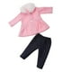 thumbnail image 3 of Ropa para muñecas de 18 pulgadas, bonito abrigo de lana y pantalones para muñecas de 43 cm para fiestas. Rosado, 3 of 5