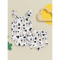 thumbnail image 4 of Suealasg Baby Girls 2Pcs Summer Clothes 3 6 12 18 Months Flying Sleeve Cow Print Romper Drawstring PP Shorts Sets Newborn Girls Western Outfit, 4 of 7