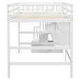 thumbnail image 3 of Full Size Loft Bed with Built-In Study Desk, Shelves & Storage Stairs - Space-Saving Design for Teens, Dorms, Small Rooms, White, 3 of 9