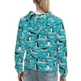thumbnail image 7 of Lsque Penguins On The Ice In The Sea Pattern Casual Women's Hoodie,Hooded Sweatshirt with Kangaroo Pocket,Pullover Hoodie with Eye-catching Drawstrings-X-Large, 7 of 7