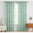 thumbnail image 2 of Vargottam 84 Inch Rod Pocket/Back Tab Cotton Curtains for Windows and Doors- Light Filtering Cotton- Light Filtering Drapes For Doors- Set of 2 Panels, 52"x84"- Abstrct Floral Design (Green), 2 of 8