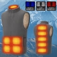 thumbnail image 3 of qafoshin Electric Heated Vest Tops for Men Outdoor Winter Warm Fleece-lined Heated Jacket with 10 Adjustable Heat Zones, 3 of 8