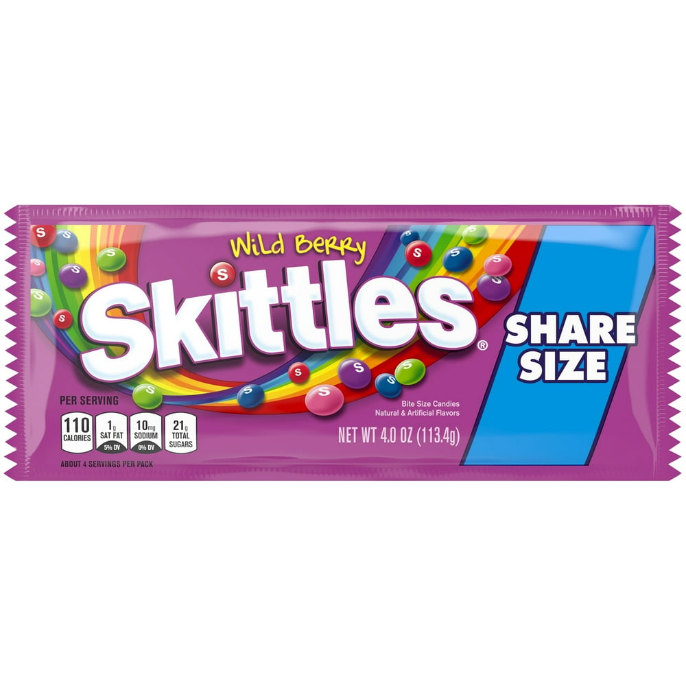 Skittles Wild Berry Chewy Candy Share Size, 4 oz
