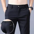 thumbnail image 3 of Pantalones para hombre, pantalones casuales formales de negocios para hombre, corte entallado, negros, elegantes, estilo Harajuku, poliéster, tendencia, venta de ropa de calle, novedad de verano, 3 of 5