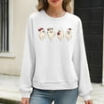 thumbnail image 5 of Neewe Christmas Women's Fall Oversized Sweatshirt Casual Waffle Knit Long Sleeve Crewneck Split Pullover Tunic Tops, 5 of 6