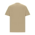 thumbnail image 3 of Iugvhana Cotton T-Shirts for Men Big and Tall Loose Casual Round Neck T-Shirt Regular Fit Solid Short Sleeve Tees Tops Beige XXXXXL, 3 of 4