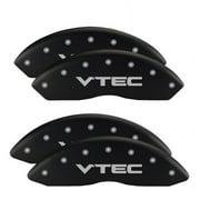 MGP 4 Caliper Covers Engraved Front & Rear Vtech Matte Black finish silver ch