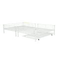 thumbnail image 5 of Full Over Full Bunk Bed with Trundle for Kids Teens Adults, Metal Bunk Bed Frame with Ladders and Full-Length Guardrails for Bedrooms, Space-Saving, White, 5 of 9