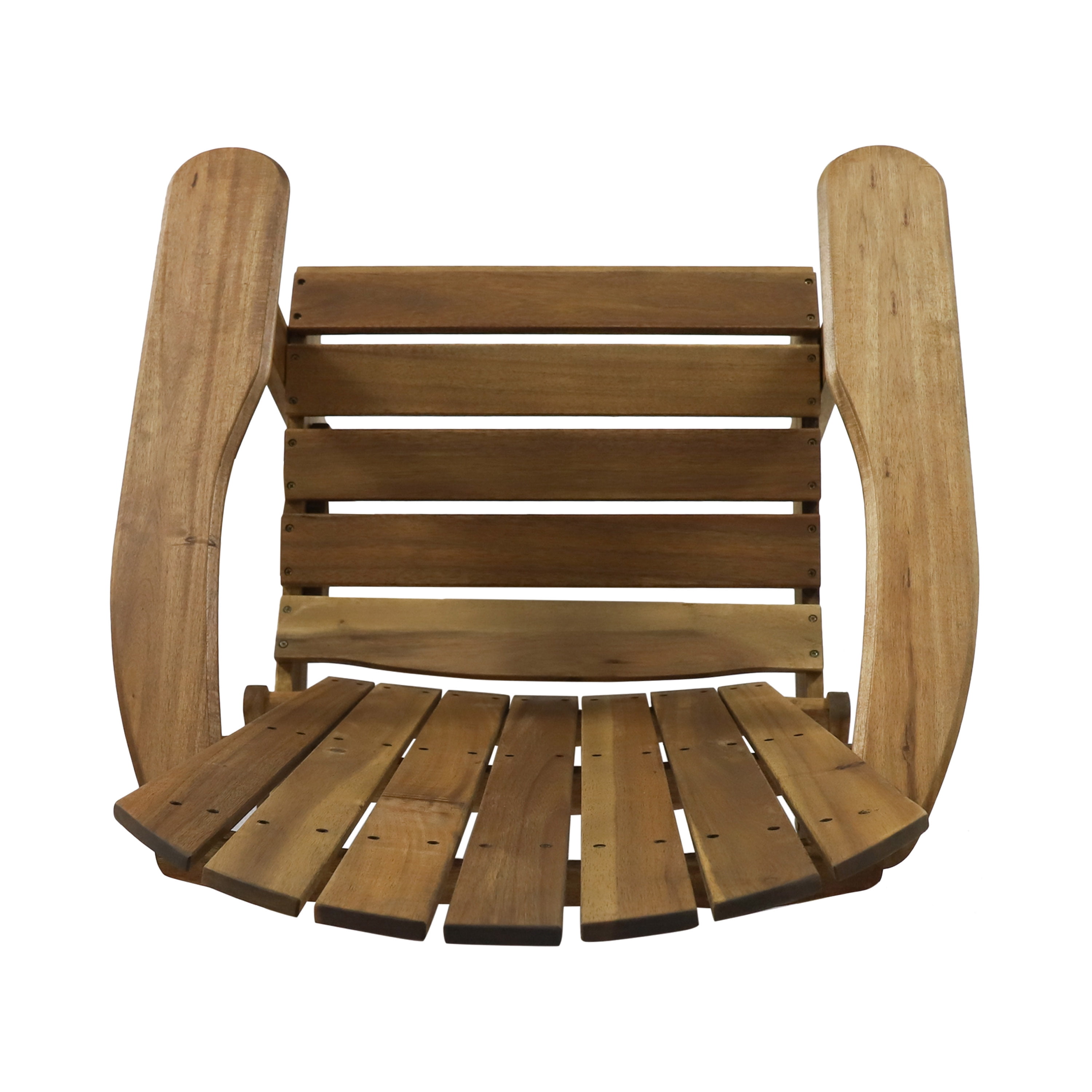 Maui Outdoor Acacia Wood Adirondack Chairs with Cushions,Natural,Grey