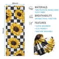 thumbnail image 2 of Black White Checker Sunflower Pattern Hot Yoga Mat Towel Non Slip for Hot Yoga - Quick-Drying Yoga Mat Cover with 4 Corner Pockets with Travel Bag - Hot Yoga Towel Non Slip 70"x26", 2 of 6