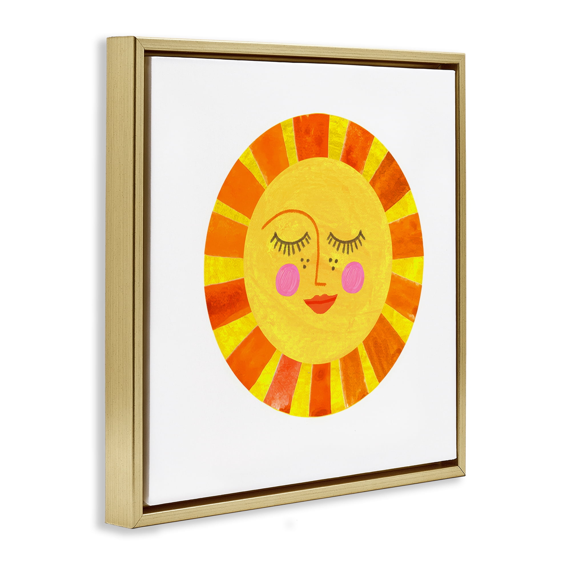 Stupell Industries Simple Warm Sunshine Gold Framed Floater Canvas Wall Art, design by Katherine Herrell Studio