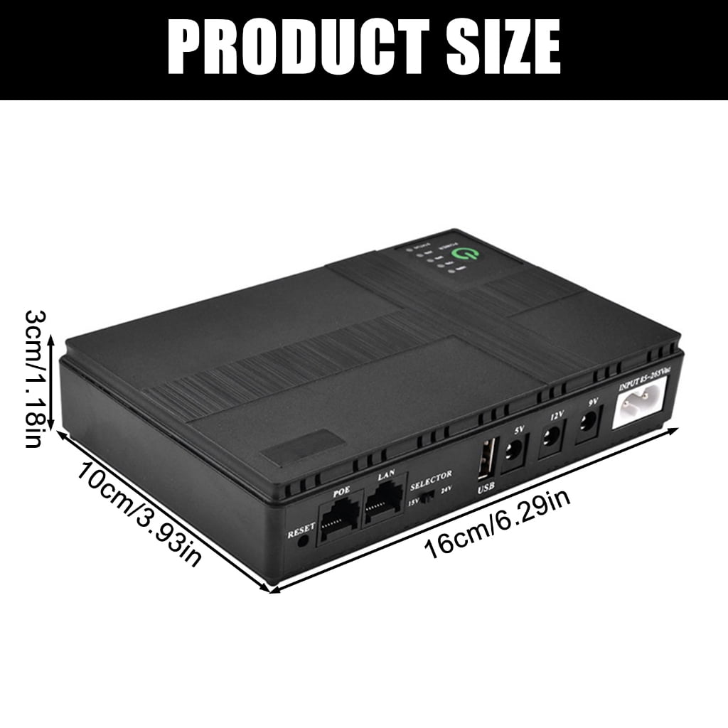 Miiottaa Uninterruptible Power Supply 10400mAh Battery Backup 5V 9V 12V POE Output Power