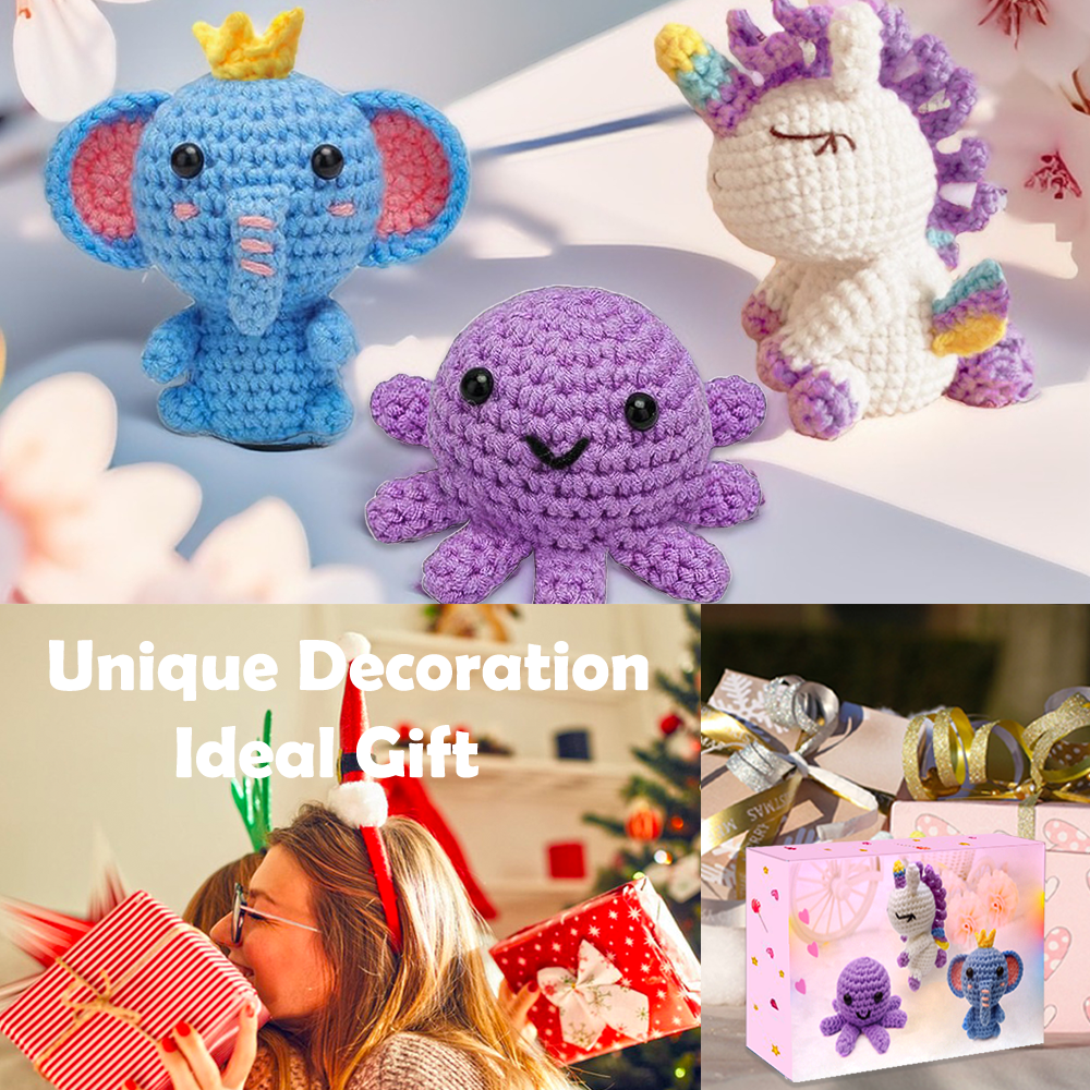 Yarniss Beginner Crochet Kit, Crochet Animal Kit with Instruction  &Video-Mermaid(Valentines Day Gifts)