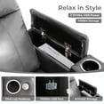 thumbnail image 5 of Bonzy Home Electric Recliner Set of 2 for Living Room Home Theater Seating Leather Reclining Chair Sofa Furniture with Cup Holders USB Ports and Hidden Storage, Gray, 5 of 8