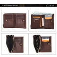 thumbnail image 2 of Contact's Men's RFID Blocking Billfold Wallet, Genuine Leather Vintage Wallet with Zipper Coin Pocket, Valentine Gift,Coffee, 2 of 8