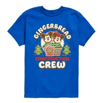 Disney - Mickey and Minnie Gingerbread Construction Crew Christmas - Toddler & Youth Short Sleeve Graphic T-Shirt