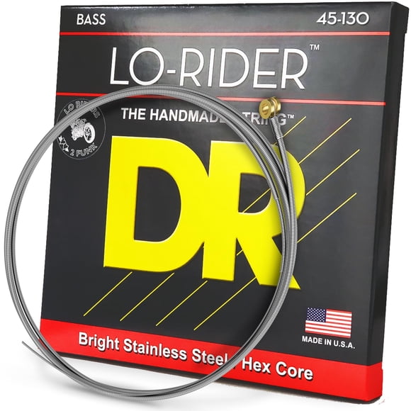 Bass DR Strings Lo-Rider de acero inoxidable con núcleo hexagonal de 5 cuerdas
