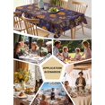thumbnail image 5 of Orange Purple Spring Floral Table Cloth, Waterproof Tablecloth for Rectangle Tables, Vintage Botanical Summer Flower Reusable Washable Fabric Table Cover for Restaurant Kitchen Dining Tables 52"x70", 5 of 9