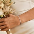 thumbnail image 3 of PROSTEEL White Gold Plated Tennis Bracelet for Women with Simulated Diamond Wedding Gift 3mm Round Cut Cubic Zirconia Bracelets 7.5 inch, 3 of 7