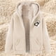 thumbnail image 1 of Chaqueta y sudadera informal con capucha de manga larga para mujer, con estampado de moda, de polar y capucha, 1 of 4