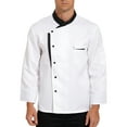 thumbnail image 3 of Jelory Men Women Chef Jacket Unisex Long Sleeve Restaurant Hotel Work Clothes Kitchen Cooking Uniform White 3XL, 3 of 7