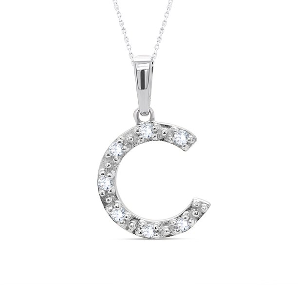 Letter Necklaces for Women Personalized Necklaces 18K White Gold Over