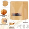 thumbnail image 2 of 20 Pcs Kraft Bags with Window Kraft Stand up Pouches Bulk Kraft Zipper Lock Paper Bags Pouches Food Storage Bags Reusable Heat Sealable Bags for Packaging Home Office Business (7 x 10 Inch), 2 of 6