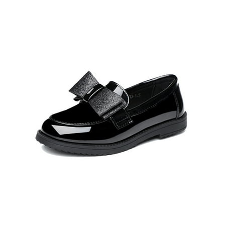 

Oucaili Toddler/Little Kid Girls Mary Jane Shoes Round Toe Slip On Flats Fashion Party Shoes Black 4Y