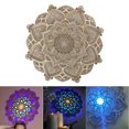 thumbnail image 4 of Romantic Mandala Yoga Room Night LightMultilayered Wall Mounted Cut Carved Lamp for Home Decor Party Background Ornament - Wooden, 4 of 8