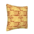 thumbnail image 2 of Square Throw Pillow Covers with Core, Cartoon Coffee Yellow Graffiti Pillows for Sofa Beds, 18" x 18" Multicolor, 2 of 9