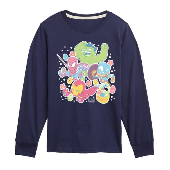 Marvel The Avengers - Easter Stickers - Toddler And Youth Long Sleeve Graphic T-Shirt