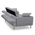 thumbnail image 4 of Llinc Store 74.4 Inch Velvet Sofa Bed for Living Room Loveseat Sofa with Separate Adjustment Backrest, Couch with Storage Function & Armrests, Gray, 4 of 6